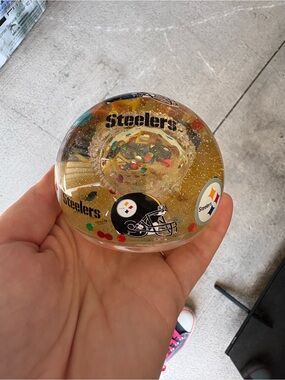Steelers Gold Glitter Paperweight